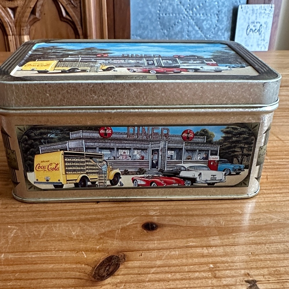 Coca Cola Gold and Red Diner Tin Box